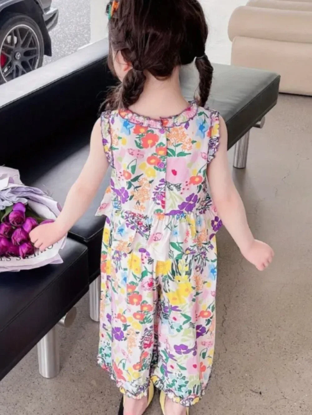 Girls Floral Two-Piece Set - Multicolor